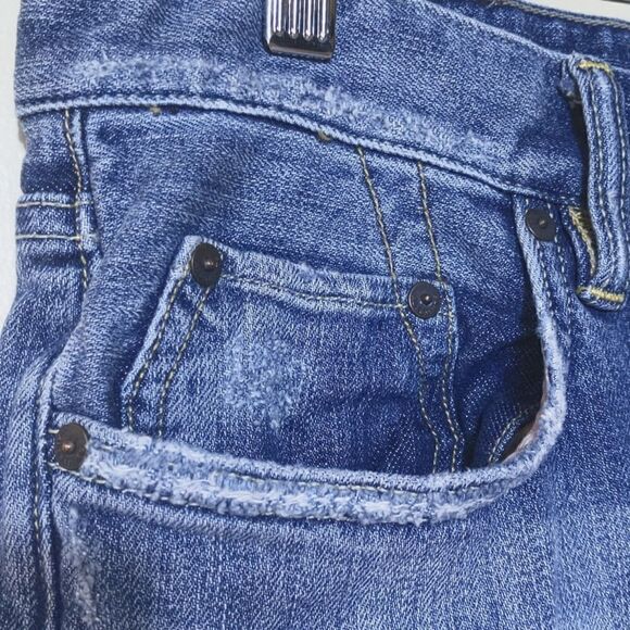 All Saints Reed Straight Leg Jeans Mens Size 32 Distressed Button Fly - Picture 3 of 13